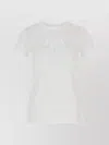 Max Mara Cotton Crew Neck Graphic Print T-shirt In White