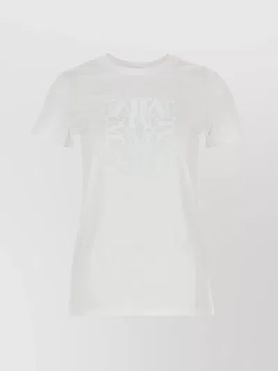 MAX MARA COTTON CREW NECK GRAPHIC PRINT T-SHIRT
