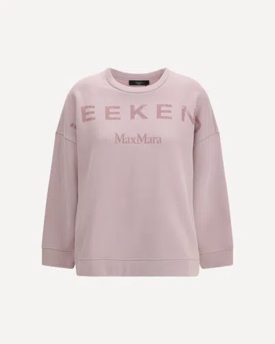 Max Mara Cotton Crewneck Sweatshirt In Pink