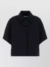 Max Mara Buttoned Paggio Cotton Jacket In Black