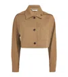 Max Mara Cropped Jacket With Chest Pocket In Brown
