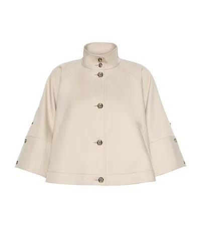 Max Mara Cotton Cropped Jacket In Grey
