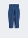 Max Mara Cotton Denim Barrel-leg Jeans In Blue