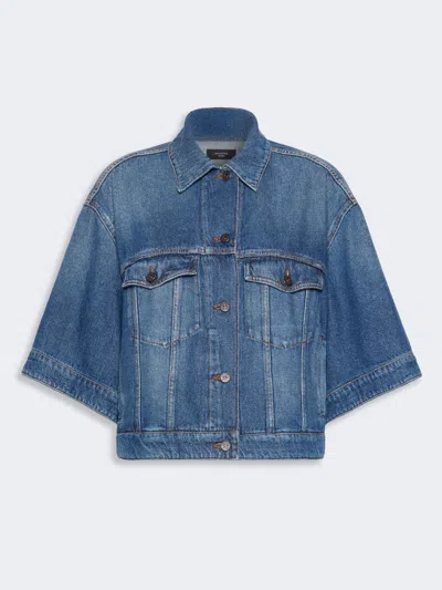Max Mara Cotton Denim Jacket In Blue