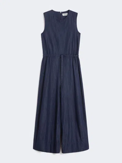 Max Mara Cotton Denim Jumpsuit In Blue
