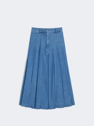 Max Mara Cotton Denim Skirt In Blue
