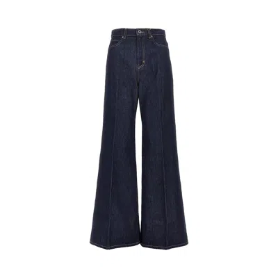 Max Mara Cotton Denim Wide-leg Jeans In Blue