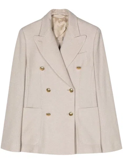 Max Mara Vanadio Bouble-breasted Blazer In Neutrals