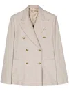 Max Mara Women Linen Blend Single-breasted Jacket In Beige