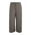 Max Mara Cotton Drawstring Trousers In Gray