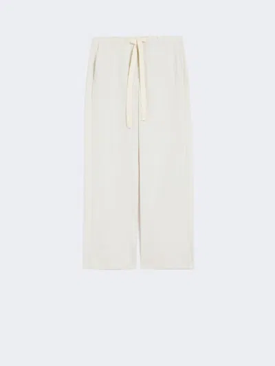 Max Mara Cotton Drawstring Trousers In Neutral