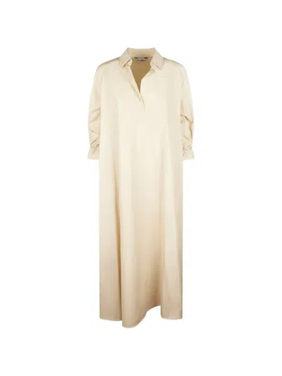 Max Mara Cotton Dress In Neutral