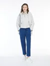 Max Mara Cotton Drill Joggers In Navy