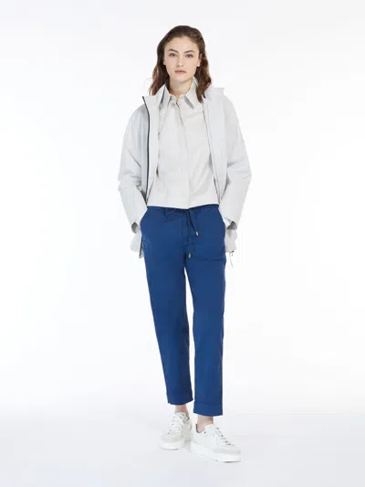 Max Mara Cotton Drill Joggers In White