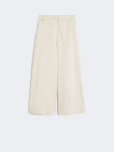 Max Mara Cotton Drill Trousers In Brown