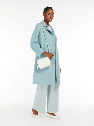 Max Mara Cotton Drill Wide-leg Trousers In Blue