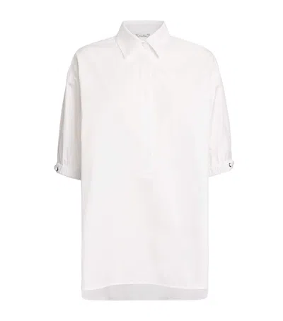 Max Mara Cotton Elasticated-cuff Shirt In White