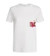 Max Mara Short-sleeve White T-shirt With Embroidered Front Pocket In White
