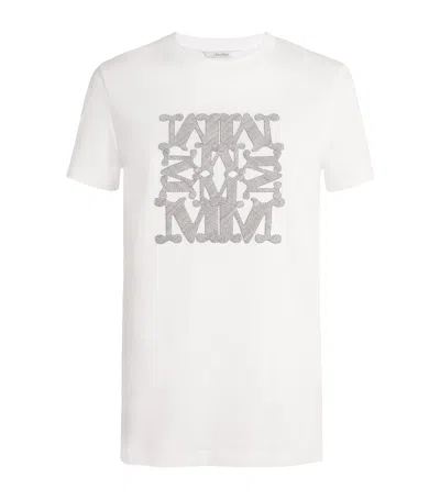 Max Mara Cotton Embroidered T-shirt In White