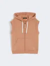 Max Mara Cotton Fleece Gilet In Brown