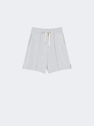 Max Mara Cotton Fleece Shorts In Gray
