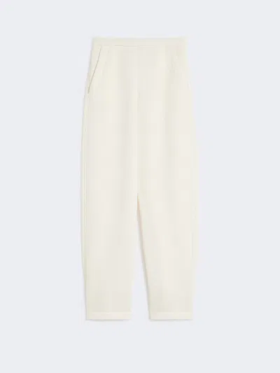 Max Mara Cotton Fleece Trousers In White