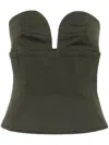 Max Mara Gabardine-weave Cotton Top In グリーン