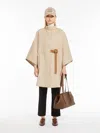 Max Mara Berto Belted Cotton Gabardine Cape In Sand