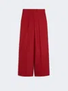 Max Mara Cotton Gabardine Jersey Trousers In Red