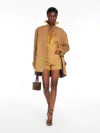 Max Mara Cotton Gabardine Oversized Jacket In Tobacco