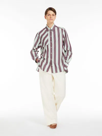 Max Mara Cotton Gabardine Trousers In White