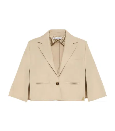 Max Mara Cotton Gabardine Water-repellent Cape In Neutral