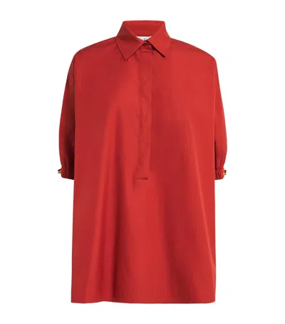 MAX MARA COTTON HALF-BUTTON BLOUSE