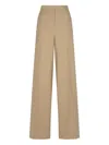 Max Mara Cotton High-waist Trousers In Neutral