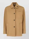 Max Mara Cotton Jacket With Buttoned Cuffs And Collar In Neutral
