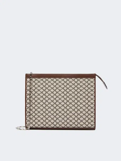 Max Mara Cotton Jacquard Medium Pouch In Black