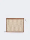 Max Mara Cotton Jacquard Medium Pouch In Brown
