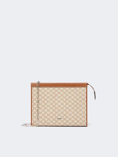 Max Mara Cotton Jacquard Small Pouch In Brown