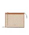 Max Mara Cotton Jacquard Small Pouch In Hazelnut Brown