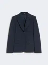 Max Mara Cotton Jersey Blazer In Blue
