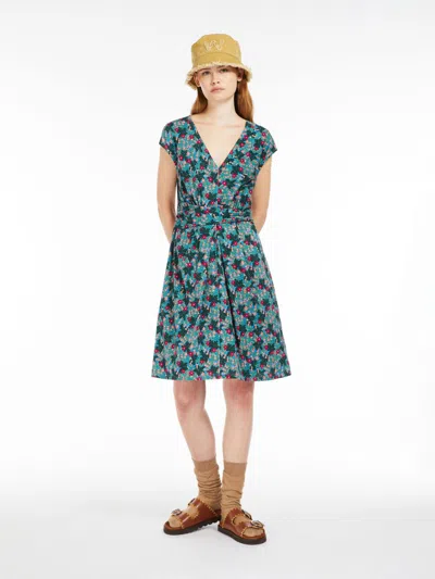 Max Mara Cotton Jersey Dress In Green