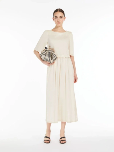 Max Mara Cotton Jersey Dress In White