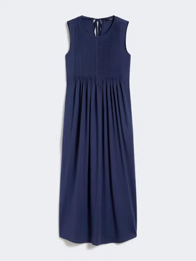 Max Mara Cotton Jersey Fluid Dress In Blue