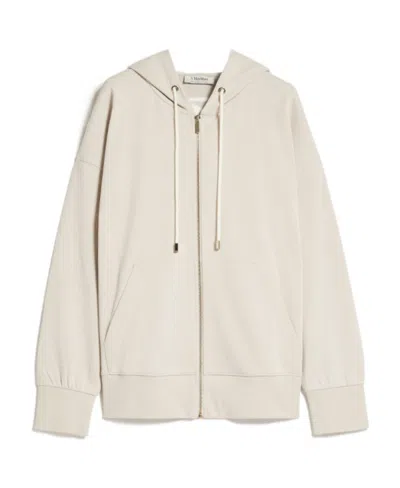 Max Mara Cotton Jersey Large Silhouette Sports Sweater In Beige