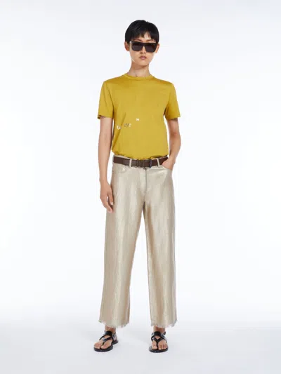 Max Mara Cotton Jersey Print T-shirt In Yellow