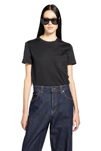 Max Mara Cotton Jersey T-shirt In Black