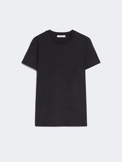 Max Mara Cotton Jersey T-shirt In Black