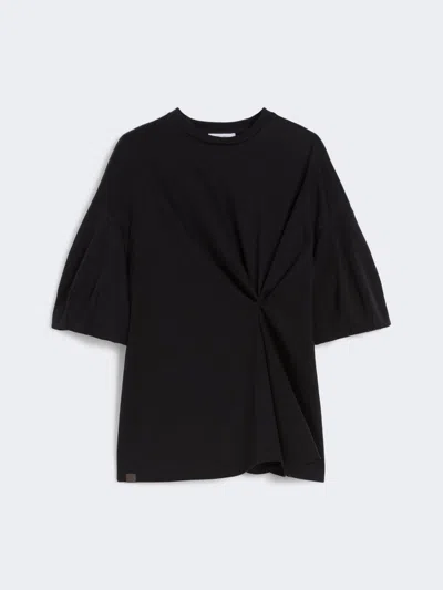 Max Mara Cotton Jersey T-shirt In Black