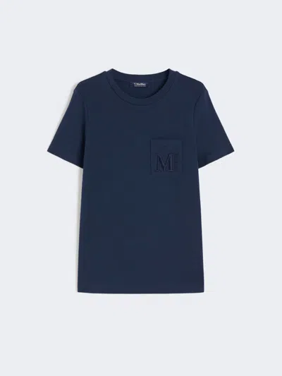 Max Mara Cotton Jersey T-shirt In Blue