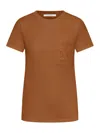 Max Mara Papaia Logo T-shirt With Pocket In Brown